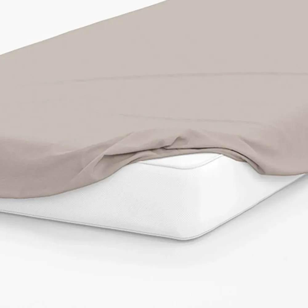 King Size Fitted Bed Sheet - Mushroom, Cotton Polyester