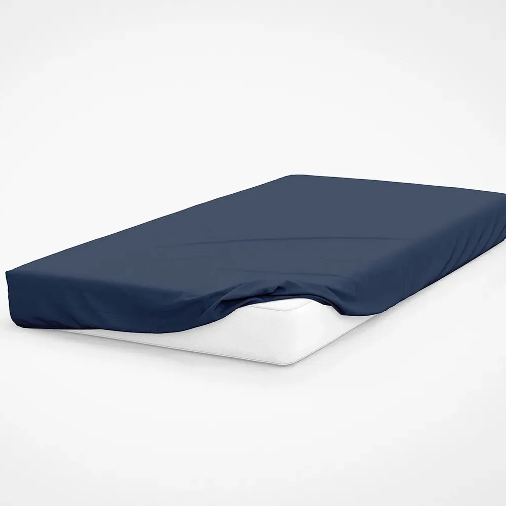 King Size Fitted Bed Sheet - Navy, Cotton Polyester
