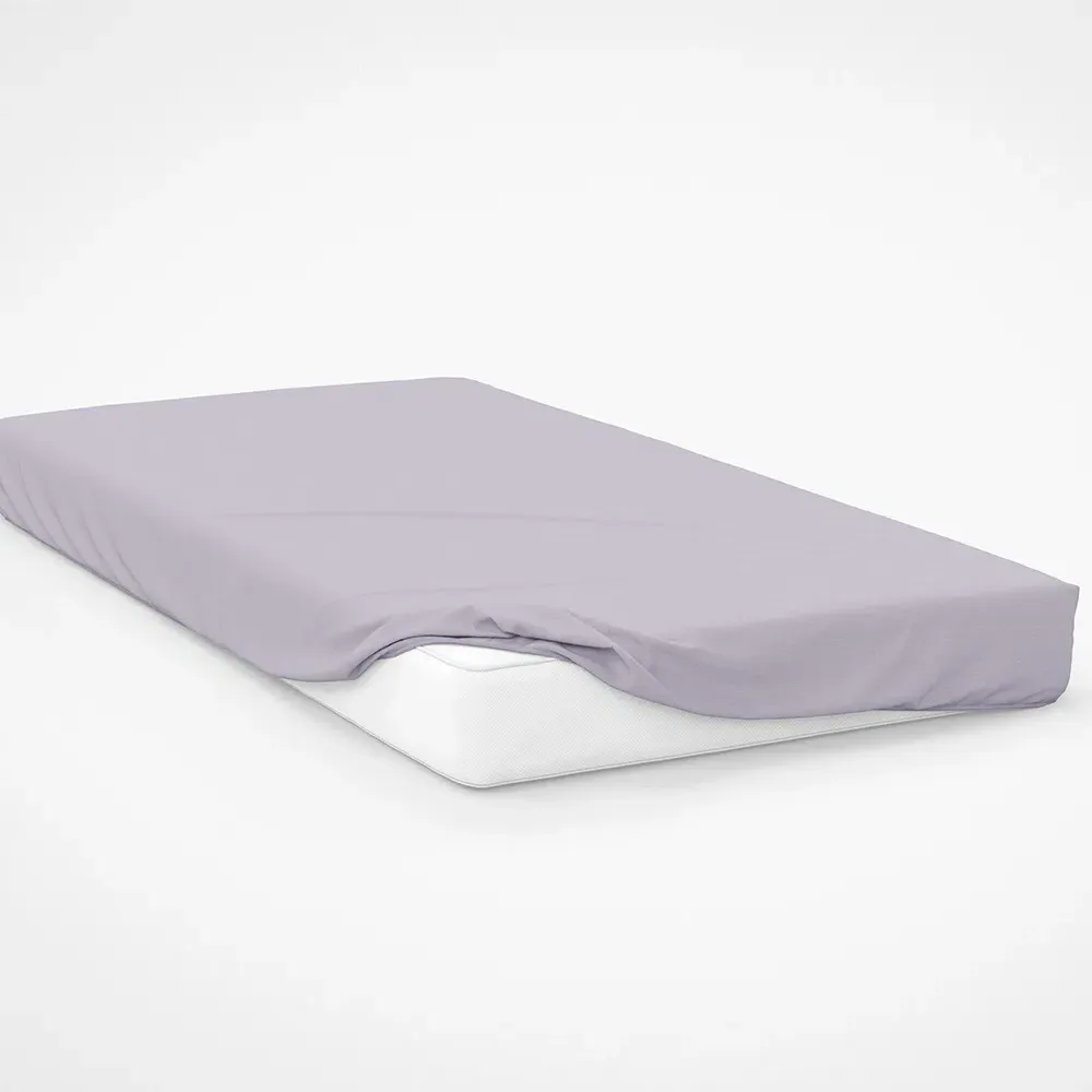King Size Fitted Bed Sheet - Purple, Brushed Cotton