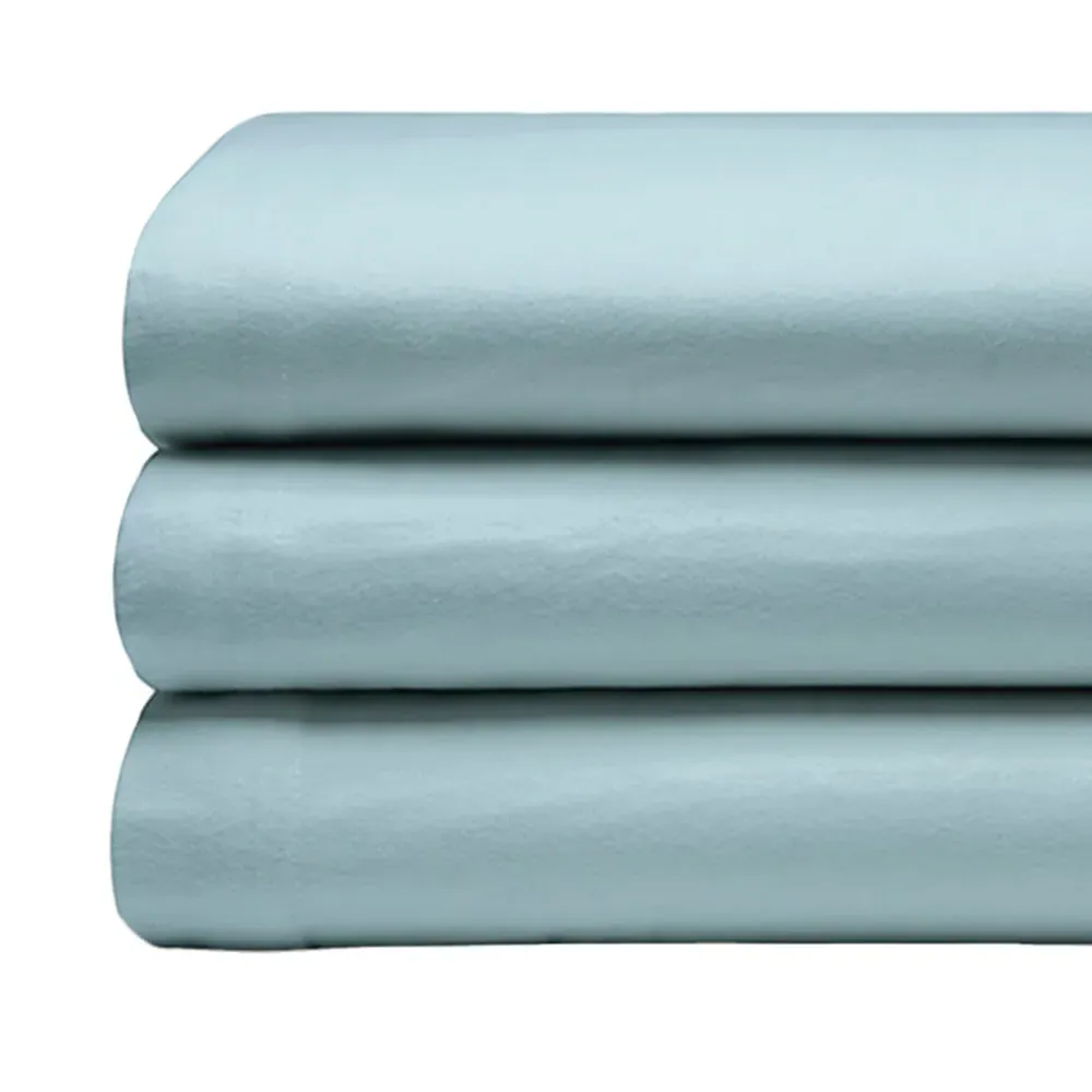 King Size Flat Bed Sheet - Blue, Brushed Cotton