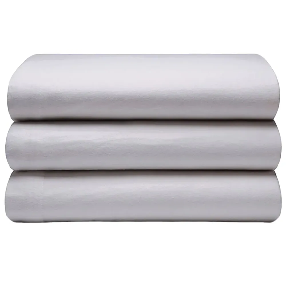 King Size Flat Bed Sheet - Grey, Brushed Cotton