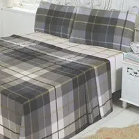 Lomond Double Fitted Bed Sheet - Blue, Brushed Cotton