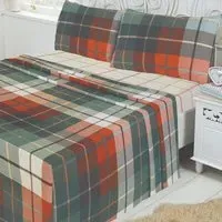 Lomond King Size Fitted Bed Sheet - Terracotta, Brushed Cotton