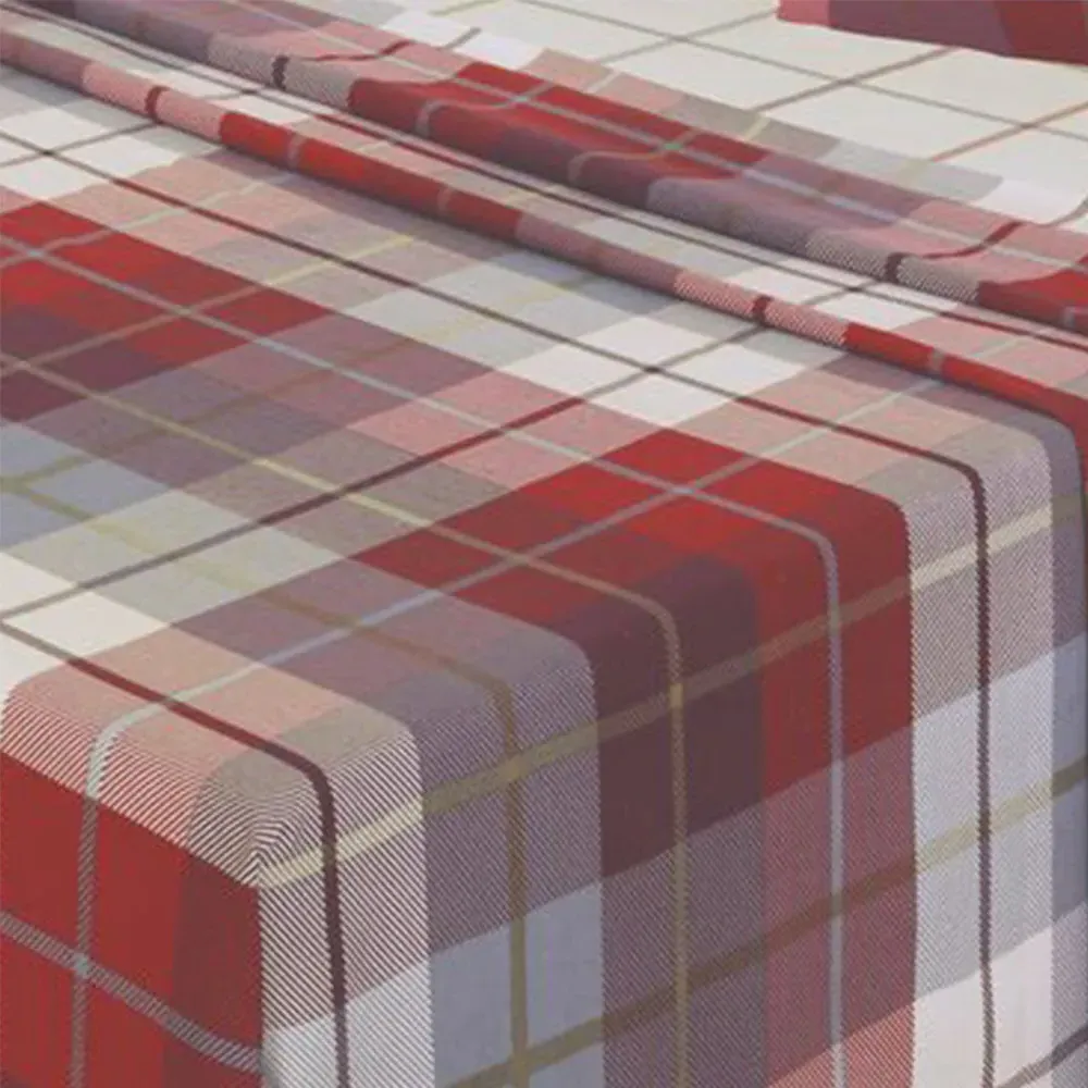 Lomond Single Fitted Bed Sheet - Red, Brushed Cotton