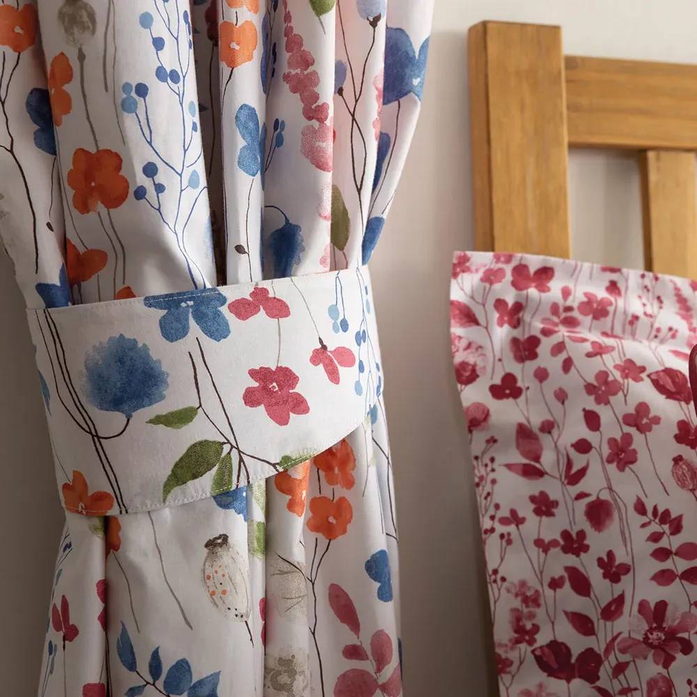 Marnie Floral Curtains with Tie Backs - Multi, Cotton