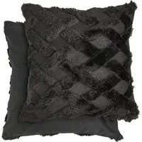 Newton Cross Hatch Cushion Cover - Black