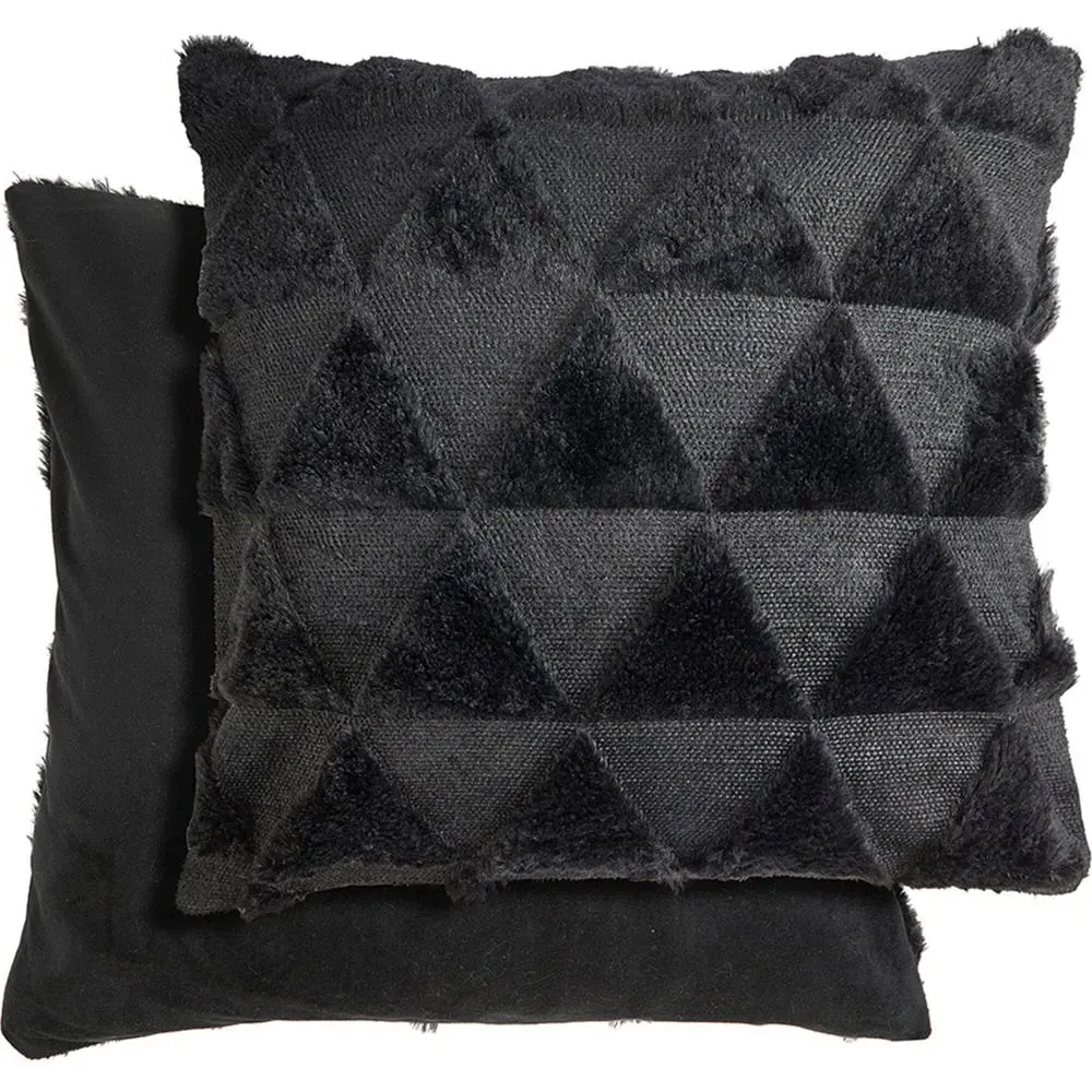 Newton Triangle Soft Touch Cushion Cover - Black image