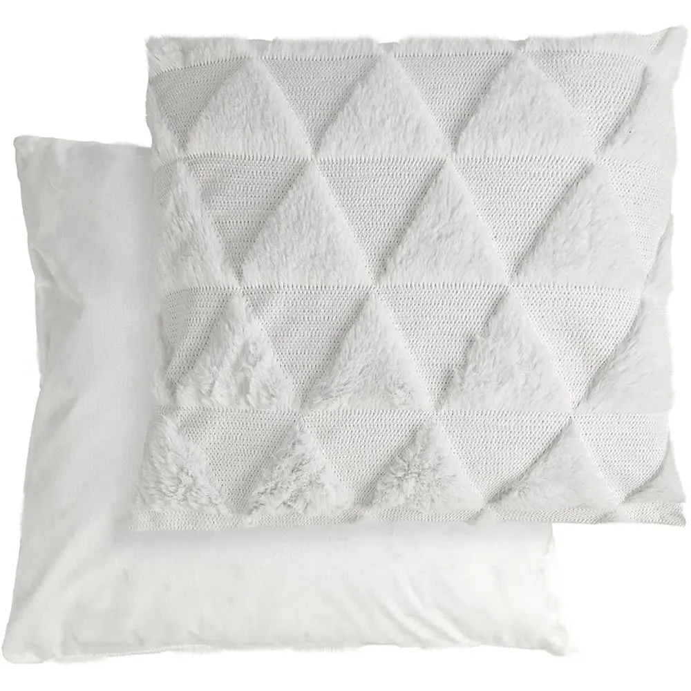 Newton Triangle Soft Touch Cushion Cover - White