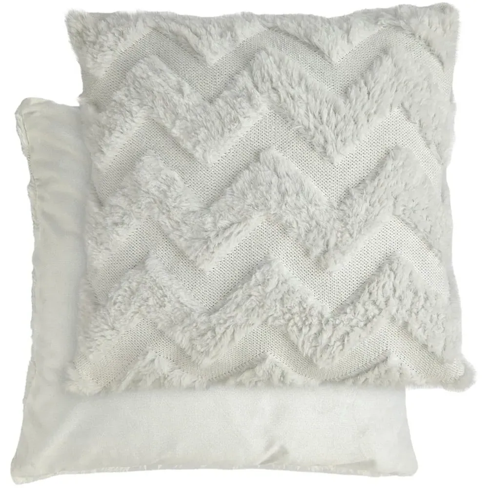 Newton Zig Zag Cushion Cover - White