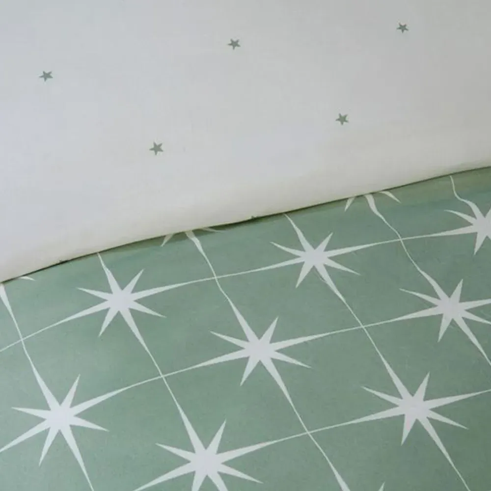 Northern Stars Double Duvet Set - Green, Microfibre