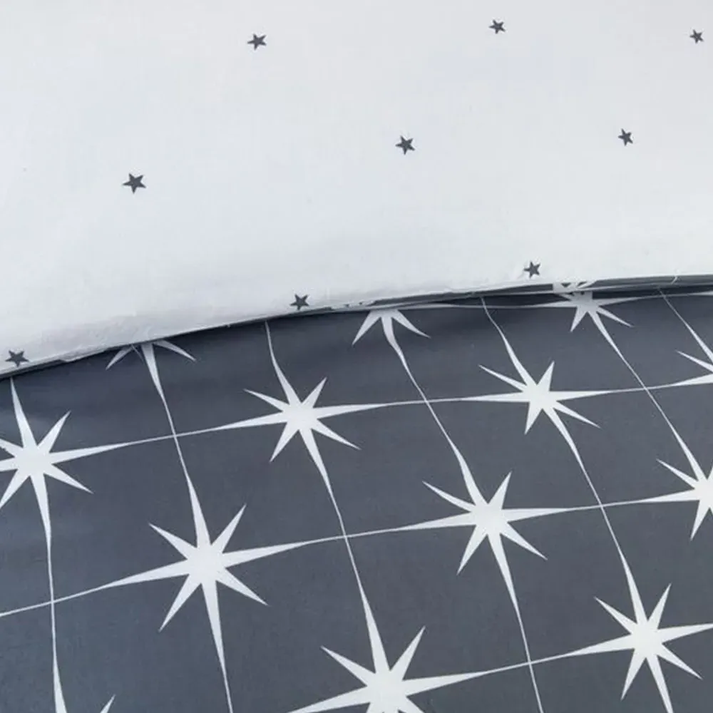 Northern Stars Double Duvet Set - Grey, Microfibre