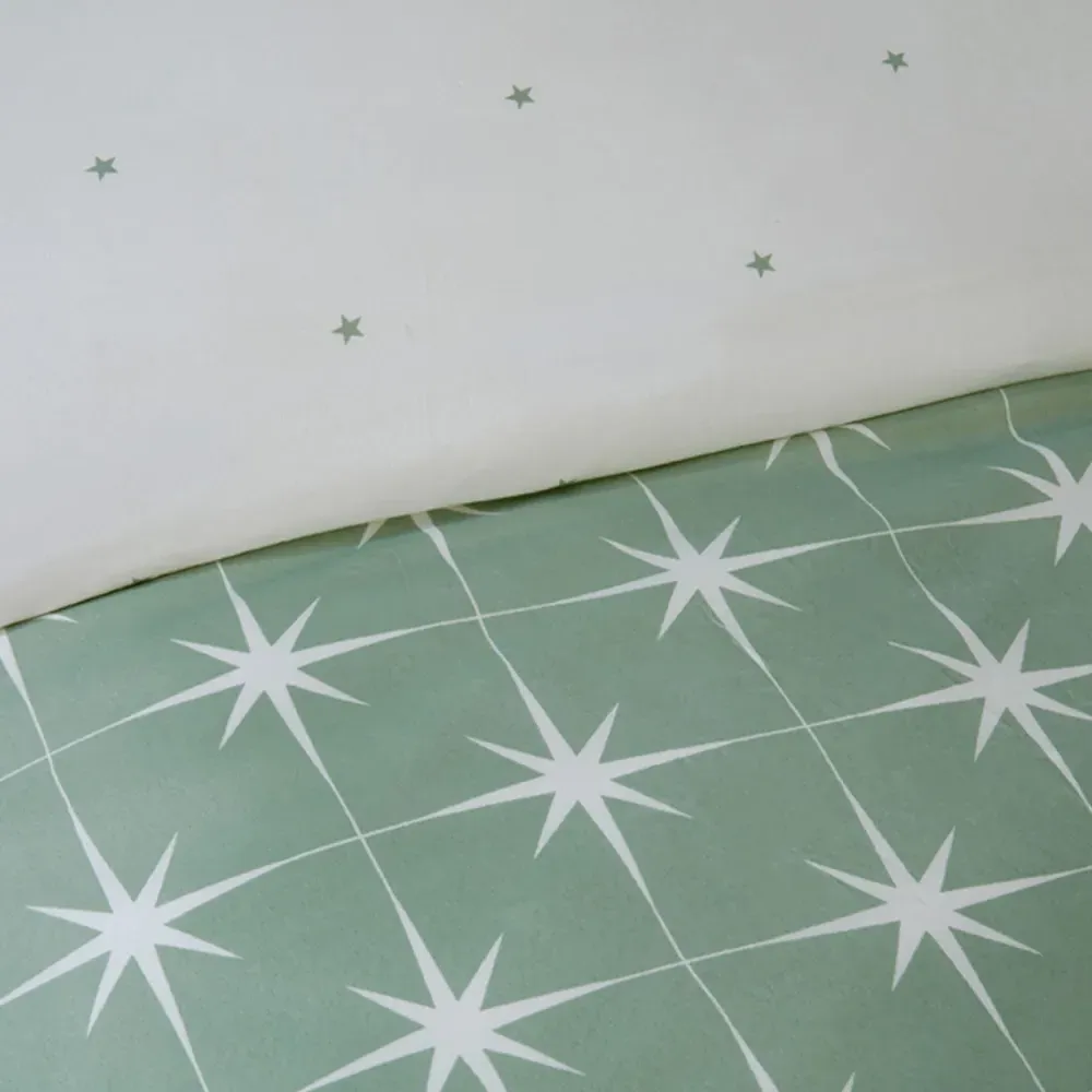 Northern Stars King Size Duvet Set - Green, Microfibre