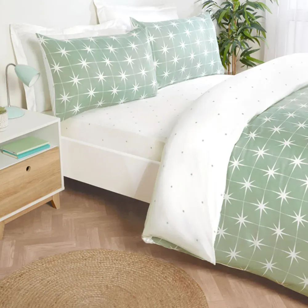 Northern Stars King Size Duvet Set - Green, Microfibre