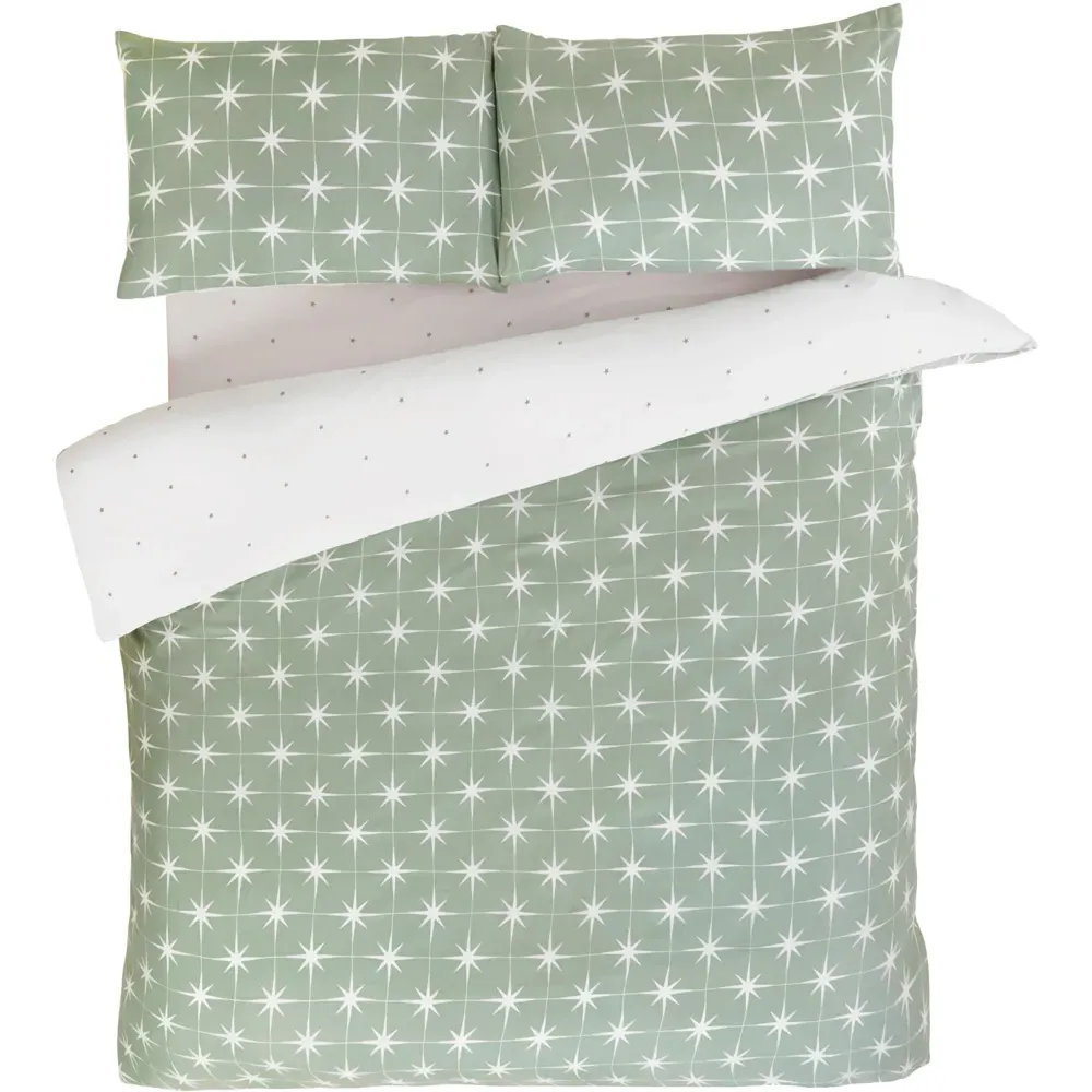Northern Stars Single Duvet Set - Green, Microfibre