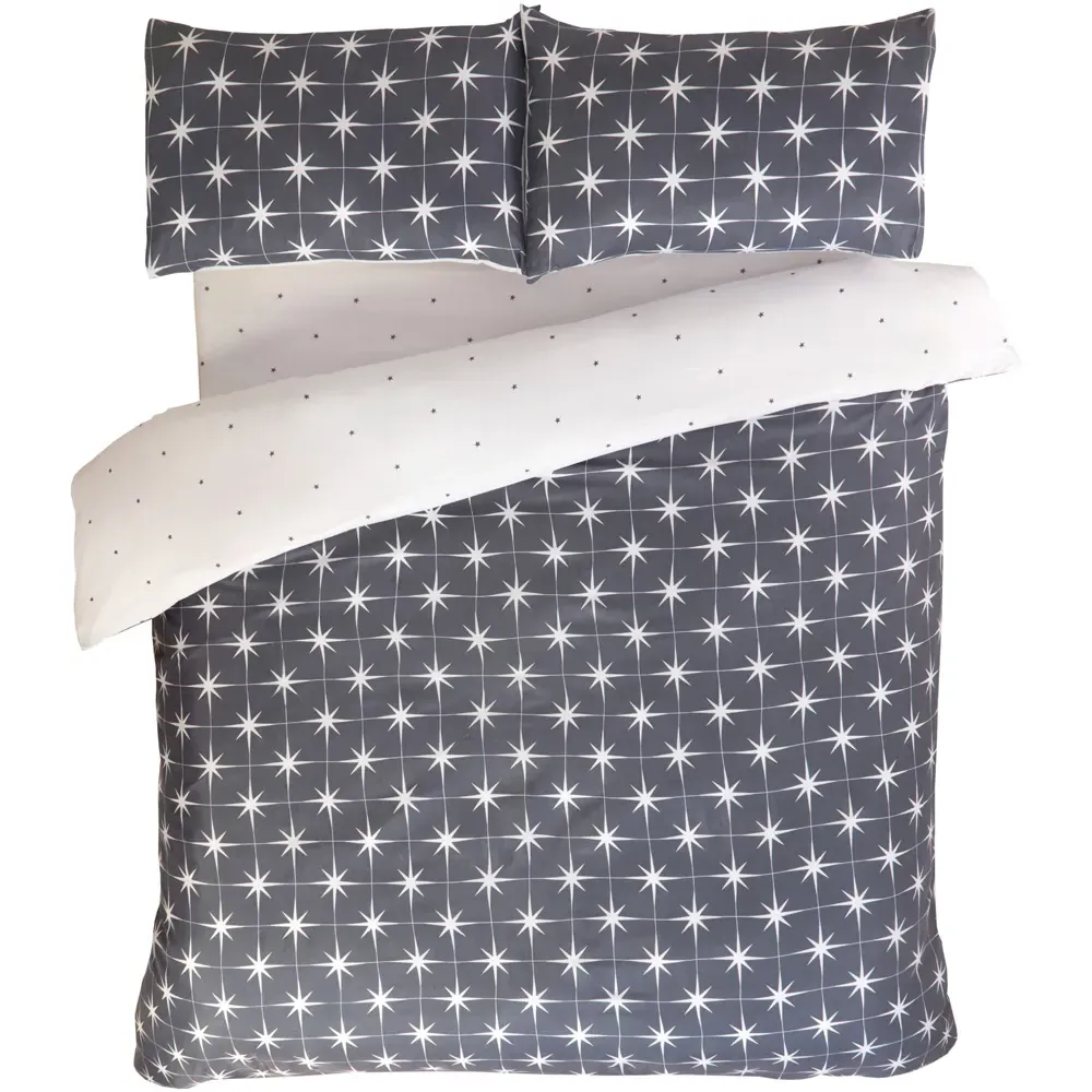 Northern Stars Single Duvet Set - Grey, Microfibre