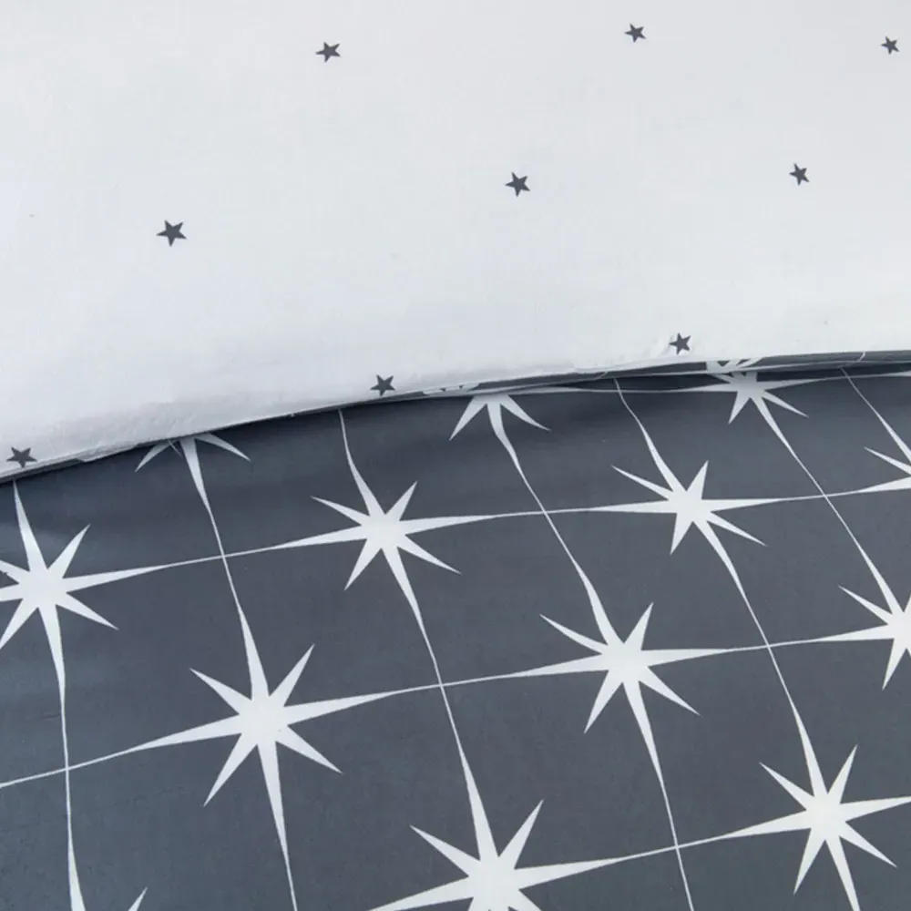 Northern Stars Single Duvet Set - Grey, Microfibre