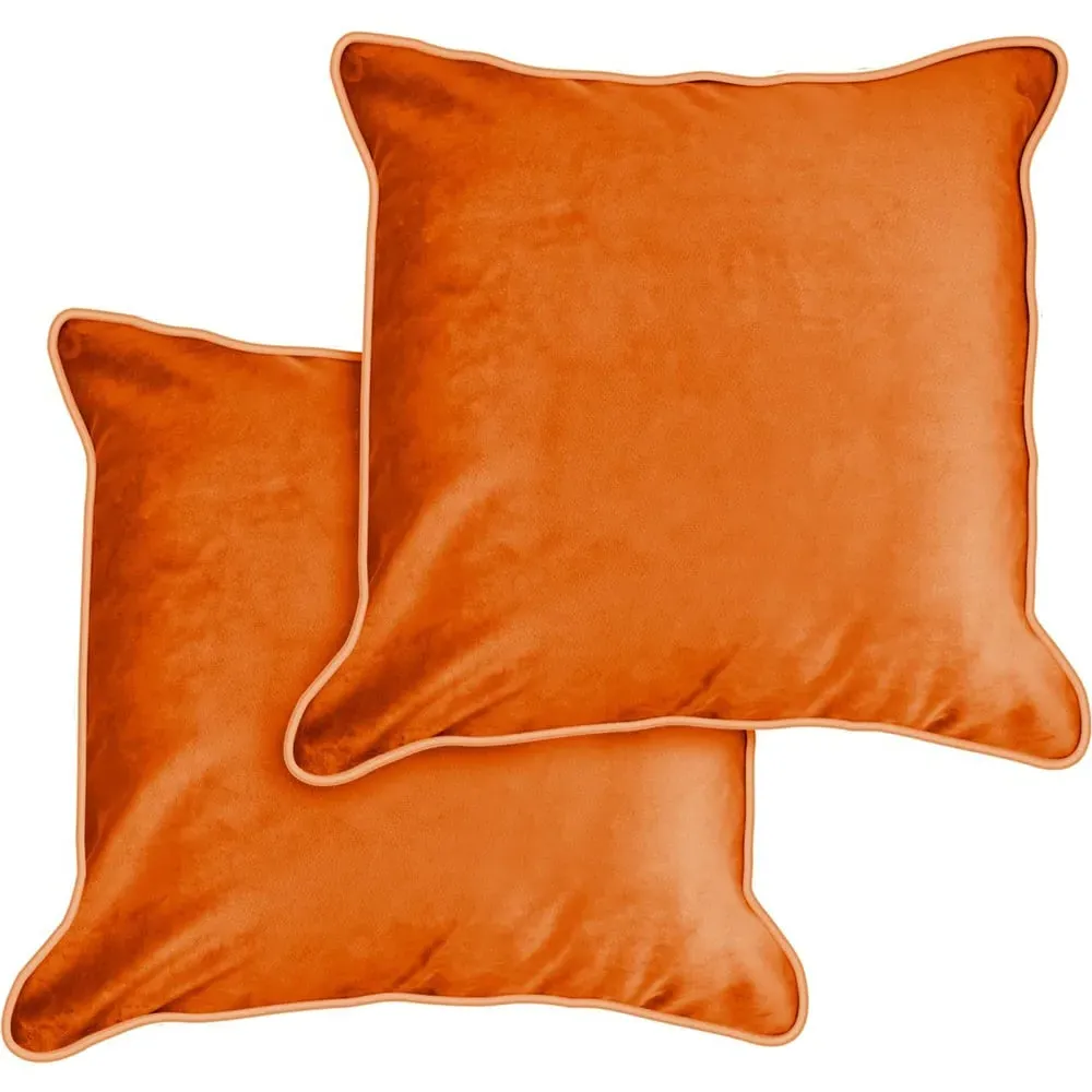 Plush Velvet Cushion Cover - Orange