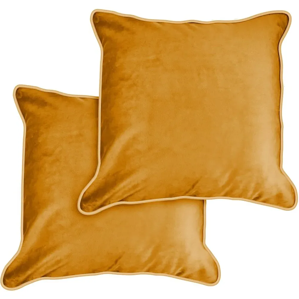 Plush Velvet Cushion Cover - Yellow