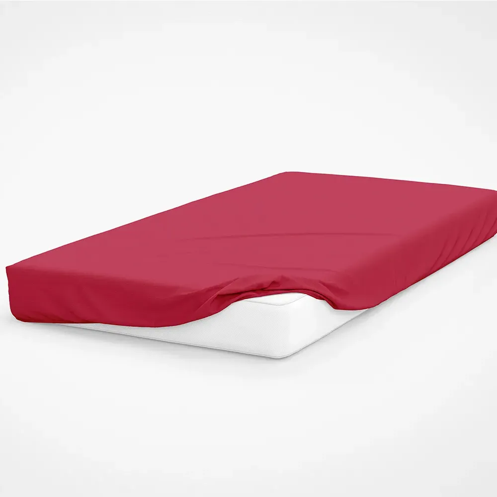Serene Super King Fitted Bed Sheet - Red