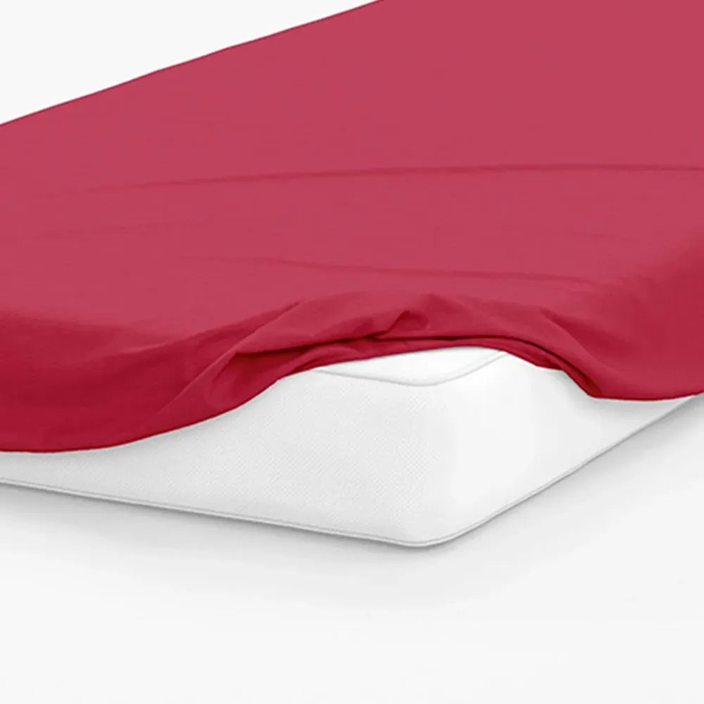 Serene Super King Fitted Bed Sheet - Red