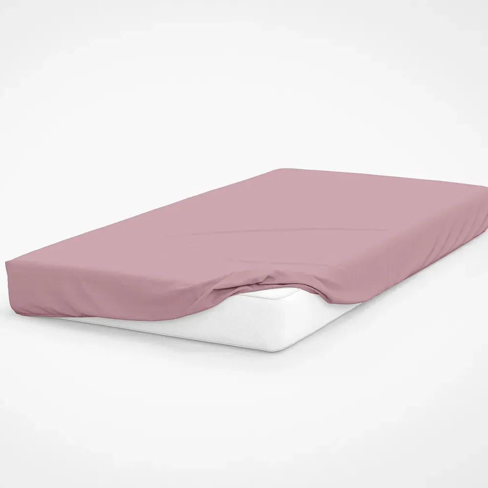 Single Deep Fitted Bed Sheet - Blush, Cotton Polyester
