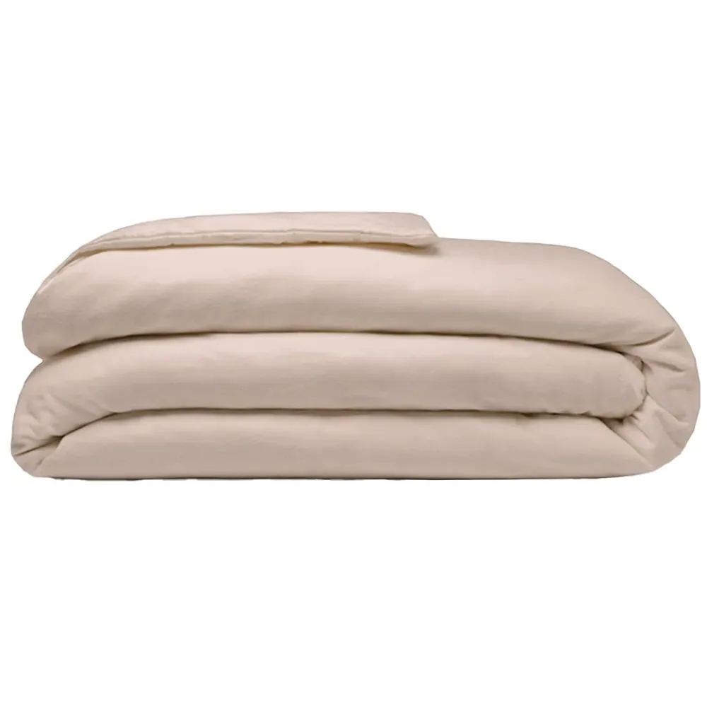 Single Duvet Cover - Cream, Brushed Cotton