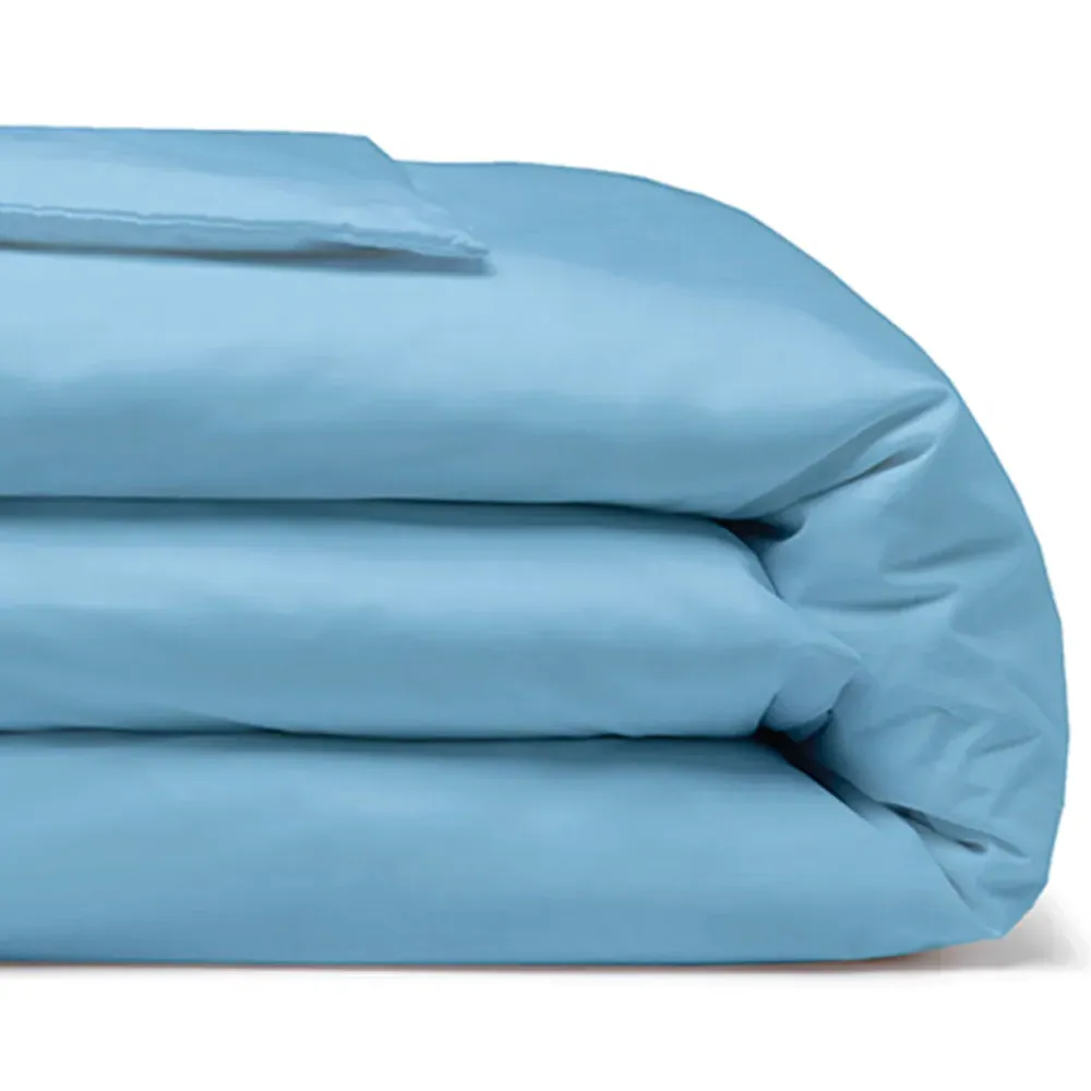Single Duvet Cover - Sky Blue, Cotton Polyester
