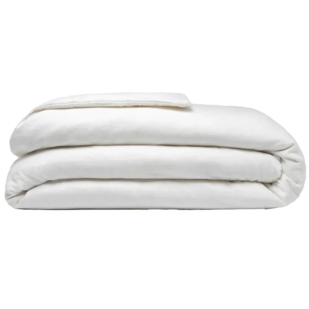 Single Duvet Cover - White, Brushed Cotton