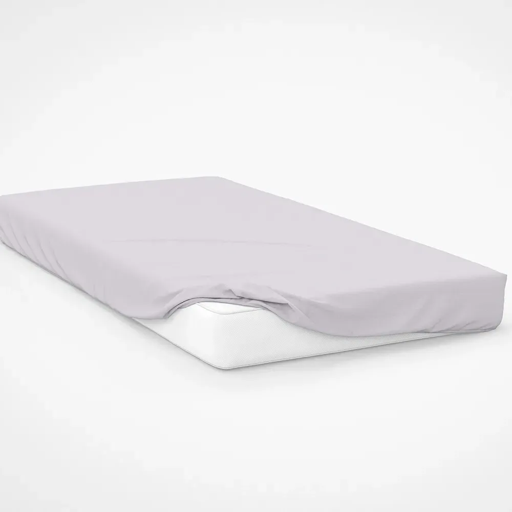Single Fitted Bed Sheet - Grey, Brushed Cotton