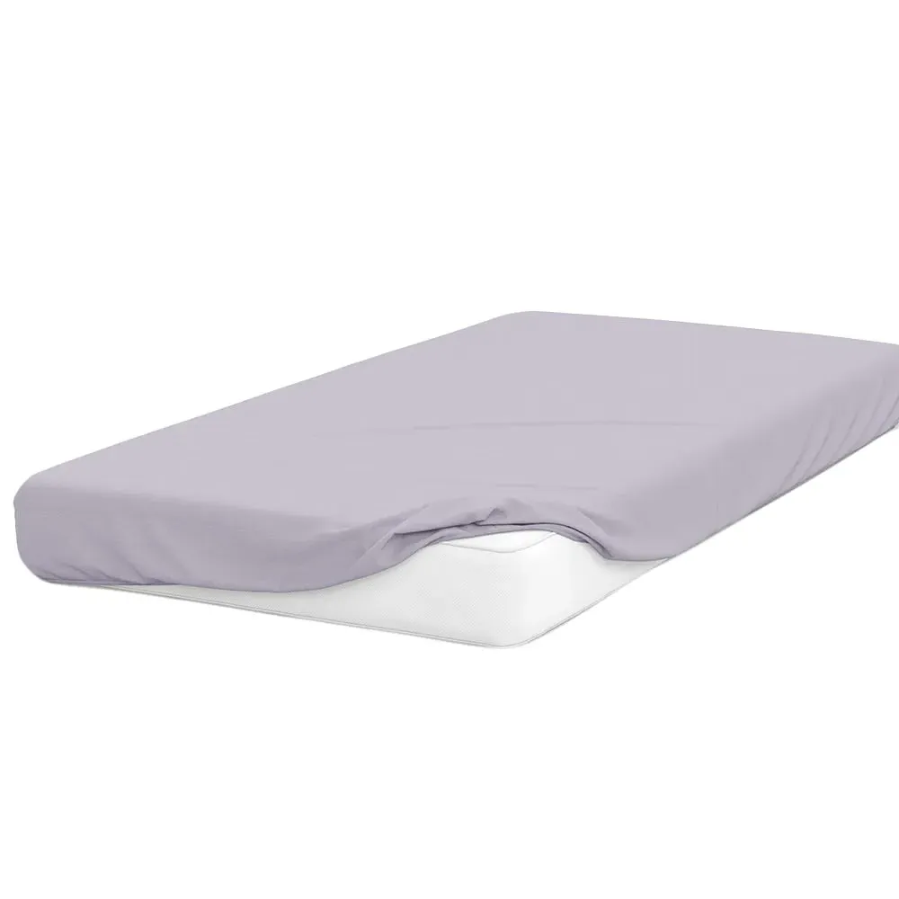 Single Fitted Bed Sheet - Purple, Brushed Cotton