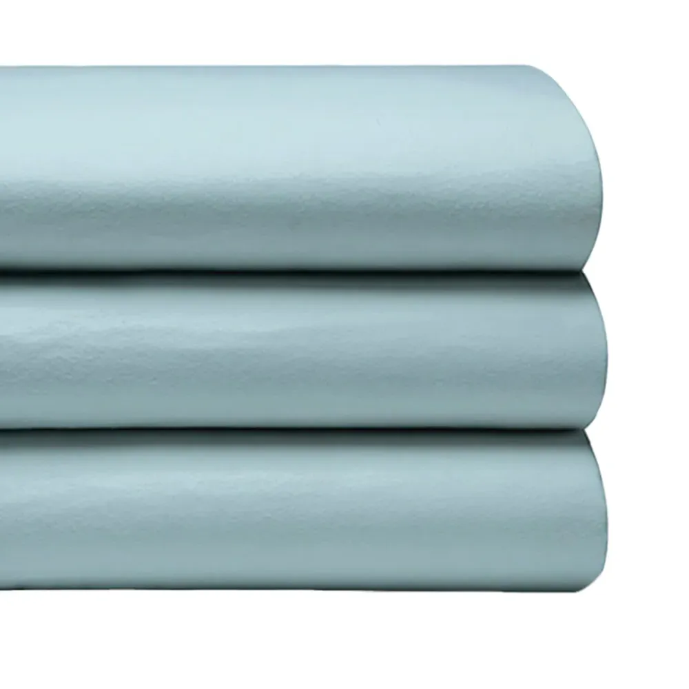 Single Flat Bed Sheet - Blue, Brushed Cotton