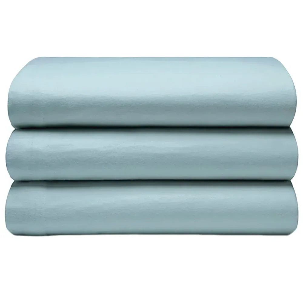 Single Flat Bed Sheet - Blue, Brushed Cotton image