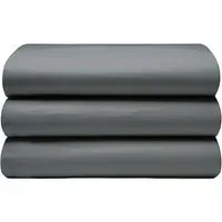 Single Flat Bed Sheet - Charcoal, Brushed Cotton