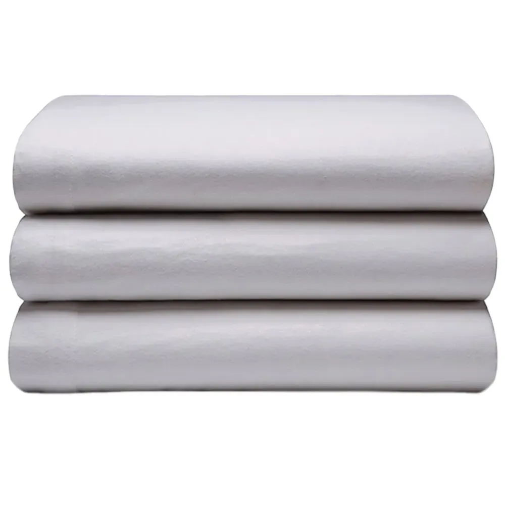 Single Flat Bed Sheet - Grey, Brushed Cotton