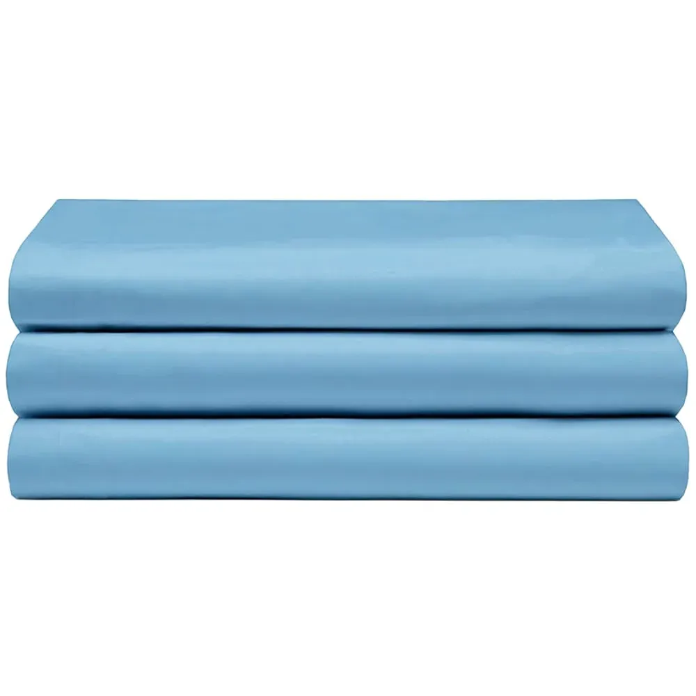 Single Flat Bed Sheet - Sky Blue, Cotton Polyester image