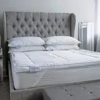 Single Silk Filled Topper - White, Cotton