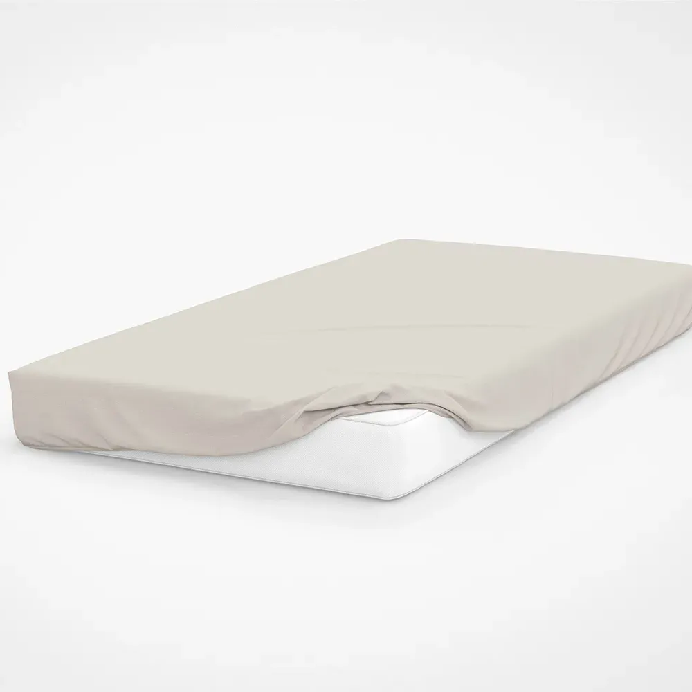 Small Double Deep Fitted Bed Sheet - Ivory