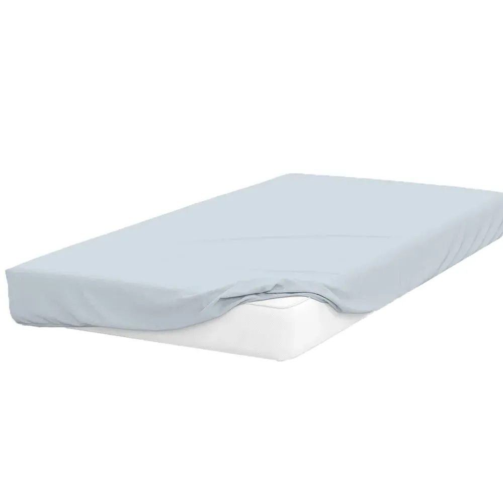 Super King Deep Fitted Bed Sheet - Duck Egg, Cotton Polyester