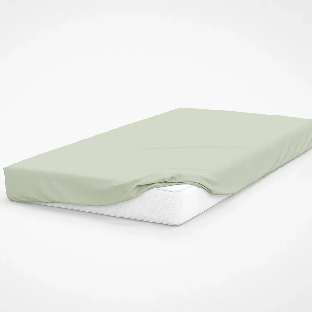Super King Deep Fitted Bed Sheet - Green, Cotton Polyester
