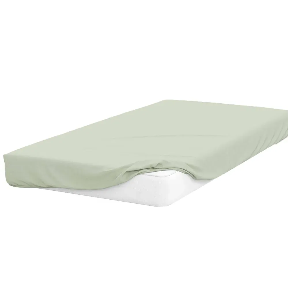 Super King Deep Fitted Bed Sheet - Green, Cotton Polyester