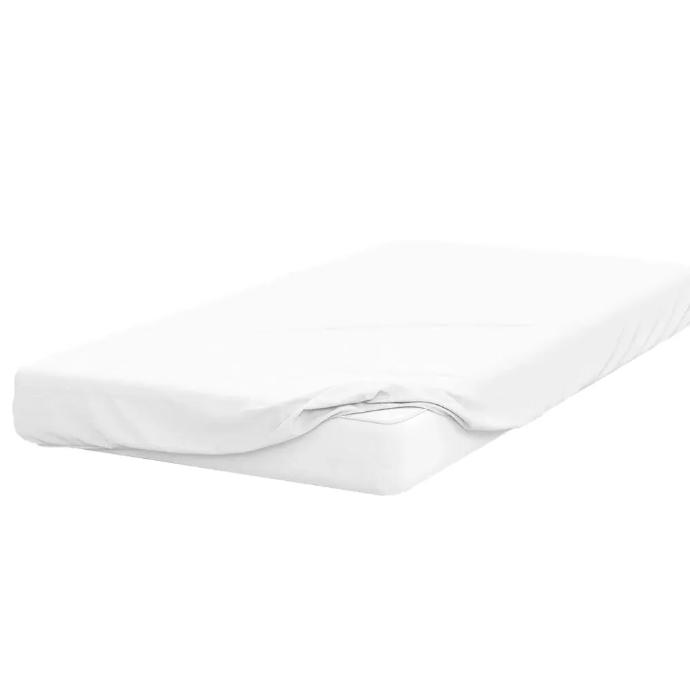 Super King Deep Fitted Bed Sheet - White, Cotton Polyester