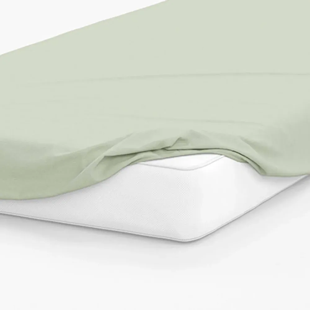 Super King Fitted Bed Sheet - Green, Cotton Polyester