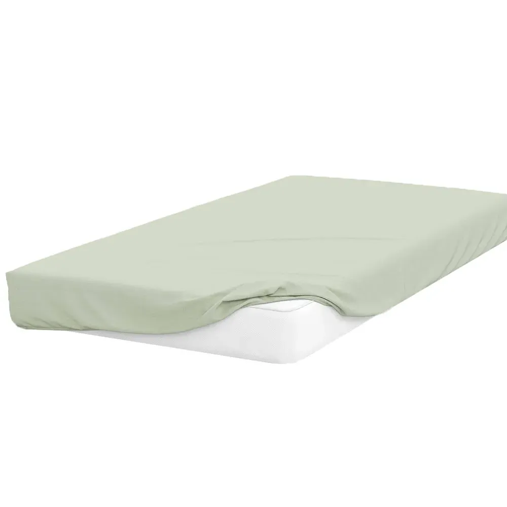 Super King Fitted Bed Sheet - Green, Cotton Polyester