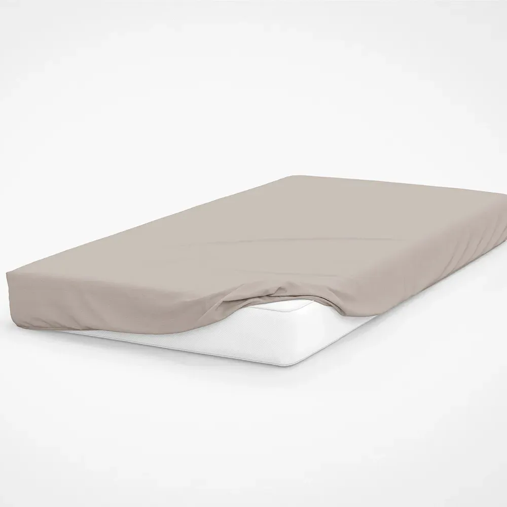 Super King Fitted Bed Sheet - Mushroom, Cotton Polyester