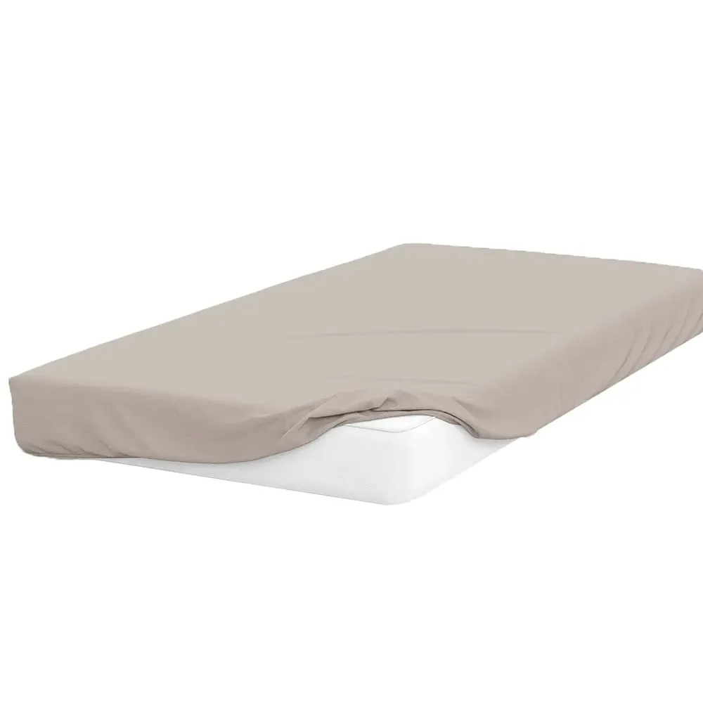 Super King Fitted Bed Sheet - Mushroom, Cotton Polyester