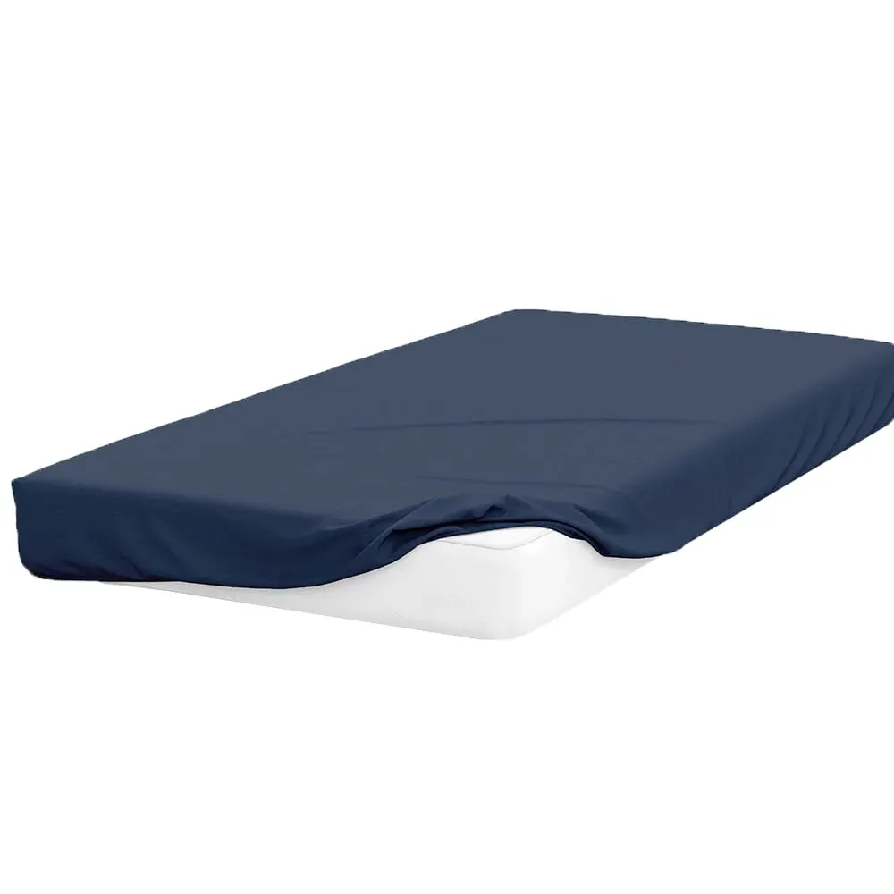 Super King Fitted Bed Sheet - Navy, Cotton Polyester