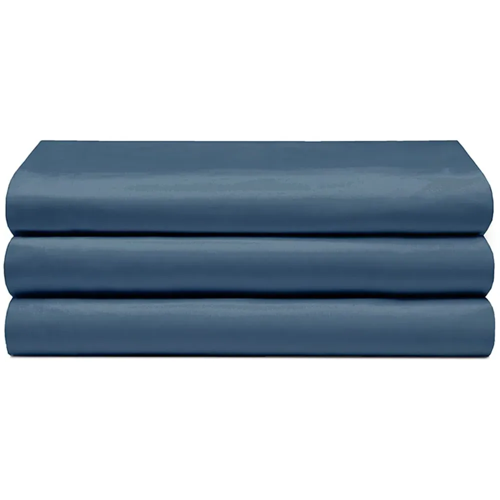 Super King Flat Bed Sheet - Navy