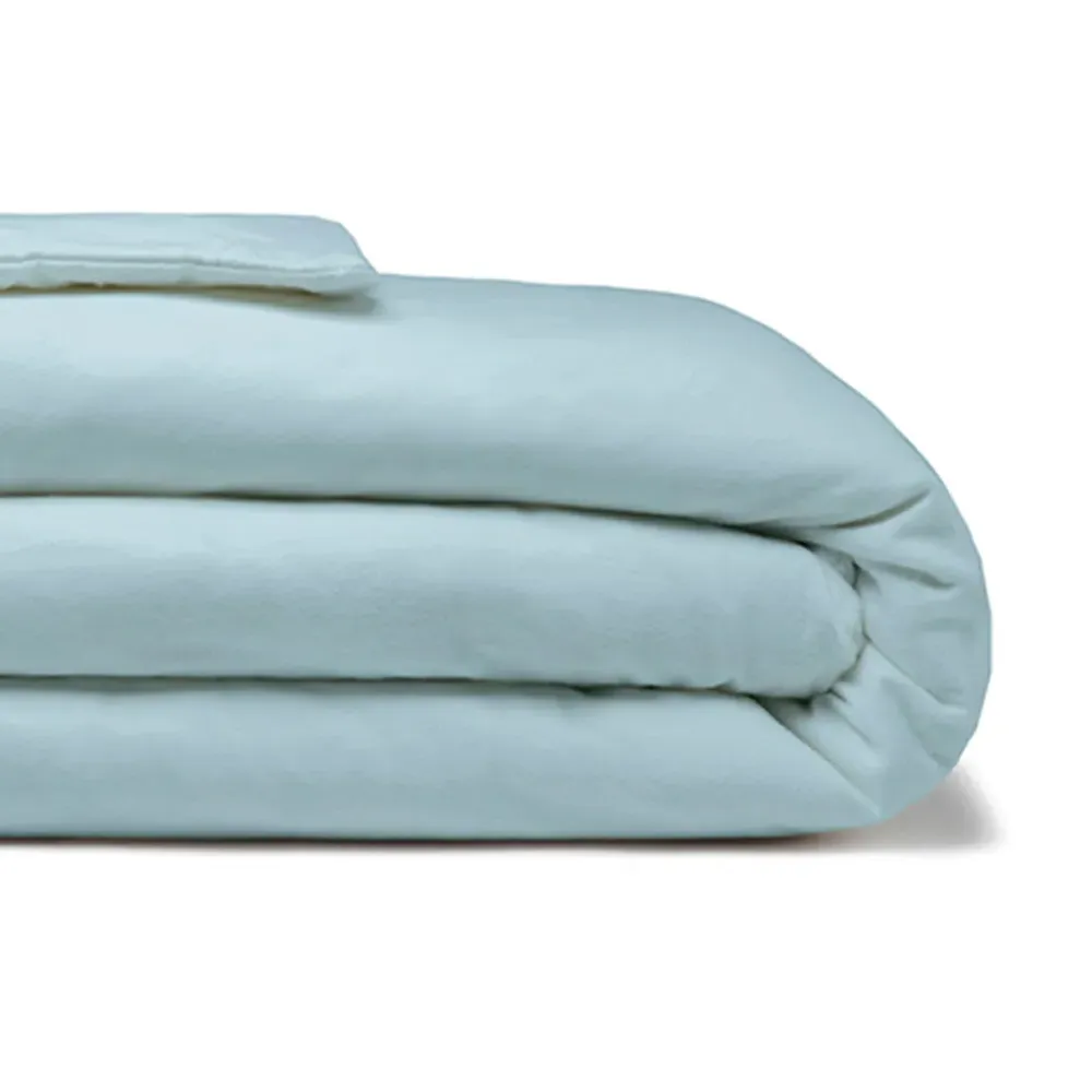 Super King Size Duvet Cover - Blue, Brushed Cotton