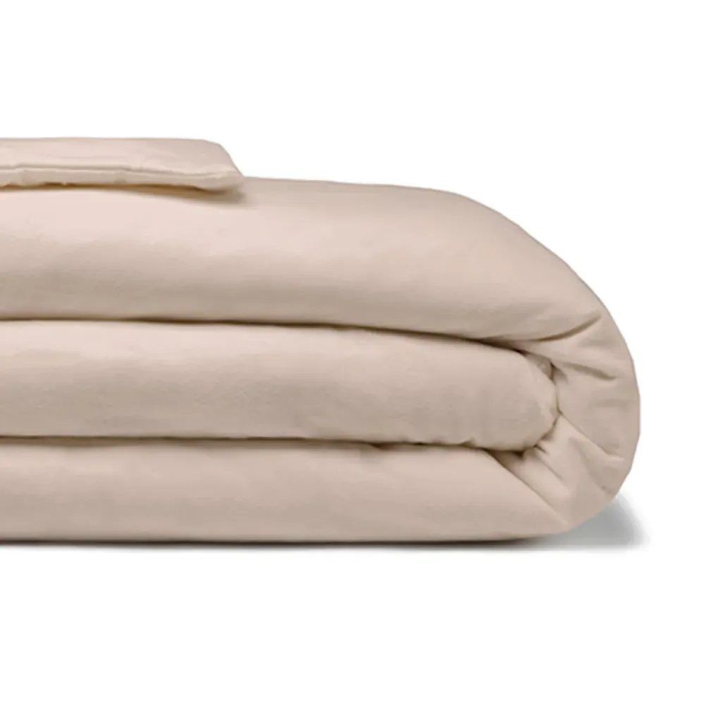 Super King Size Duvet Cover - Cream, Brushed Cotton