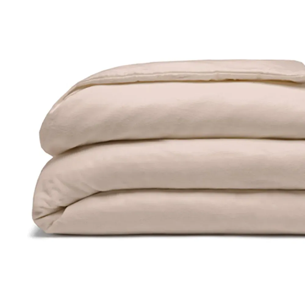 Super King Size Duvet Cover - Cream, Brushed Cotton